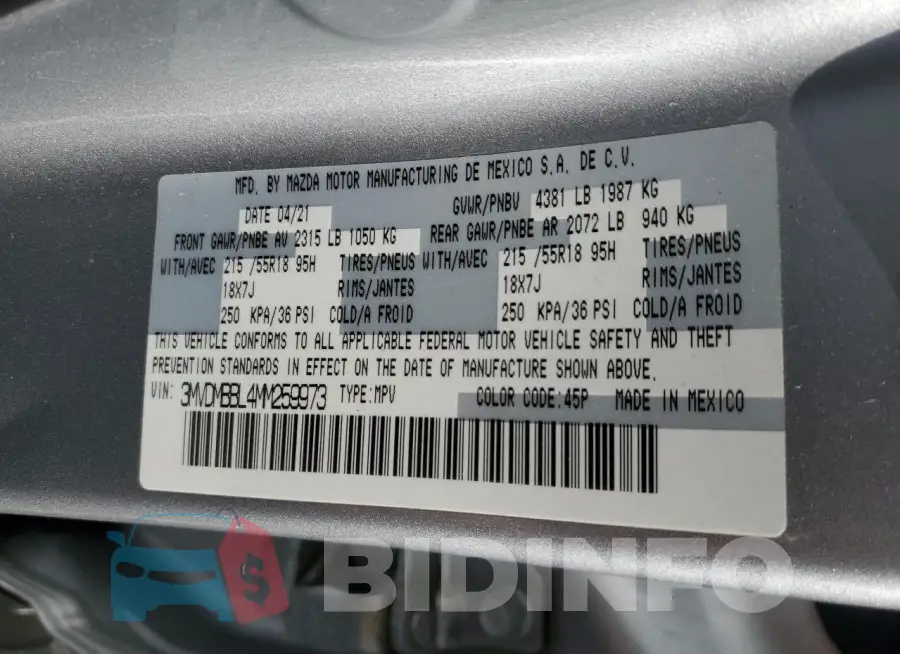 3MVDMBBL4MM259973 Photo# 14