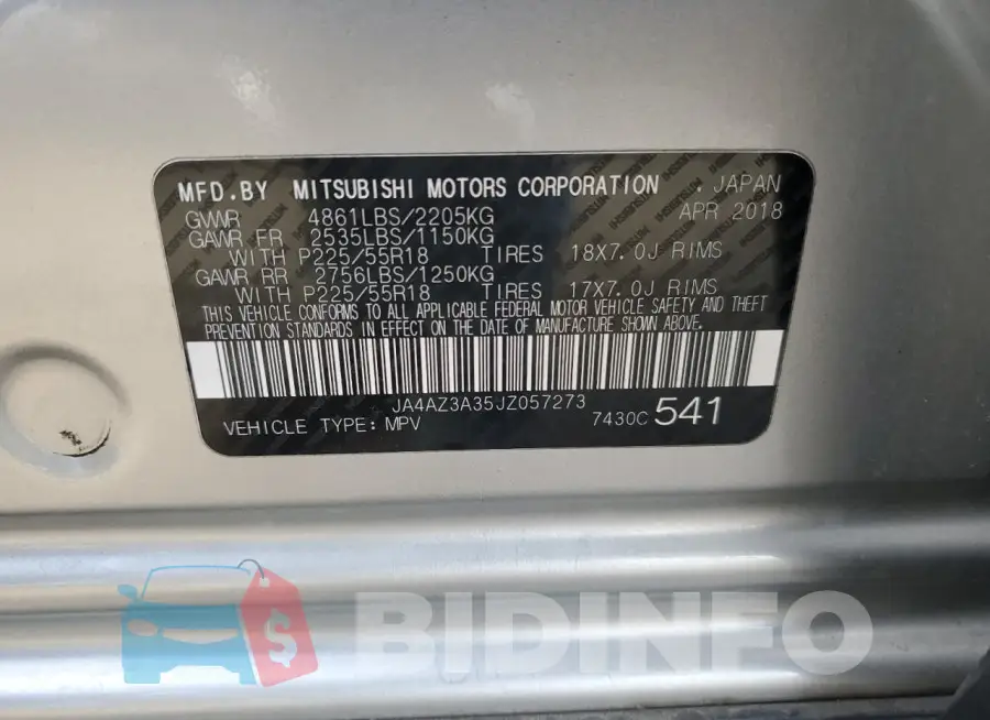 JA4AZ3A35JZ057273 Photo# 14