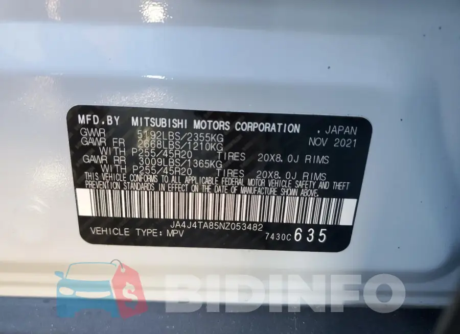JA4J4TA85NZ053482 Photo# 13