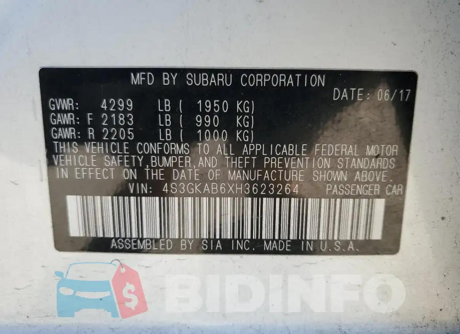 4S3GKAB6XH3623264 Photo# 12