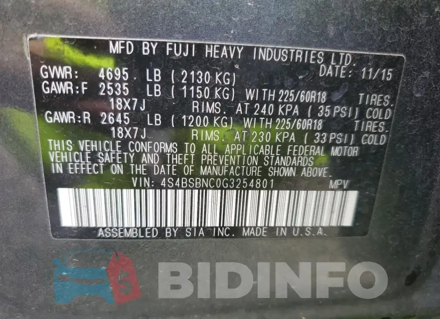 4S4BSBNC0G3254801 Photo# 12
