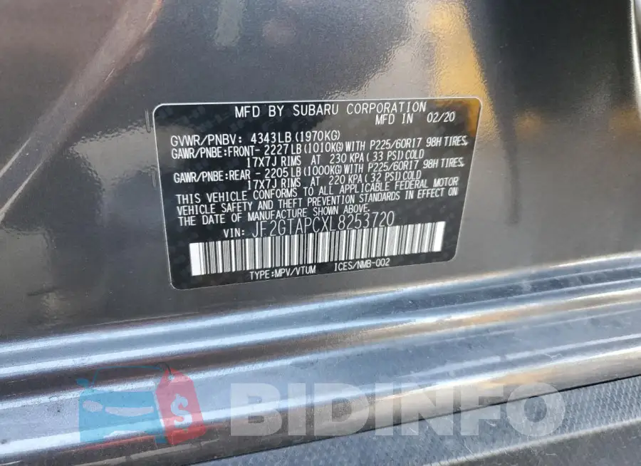 JF2GTAPCXL8253720 Photo# 12
