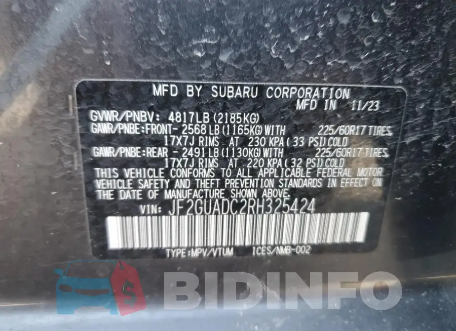 JF2GUADC2RH325424 Photo# 13