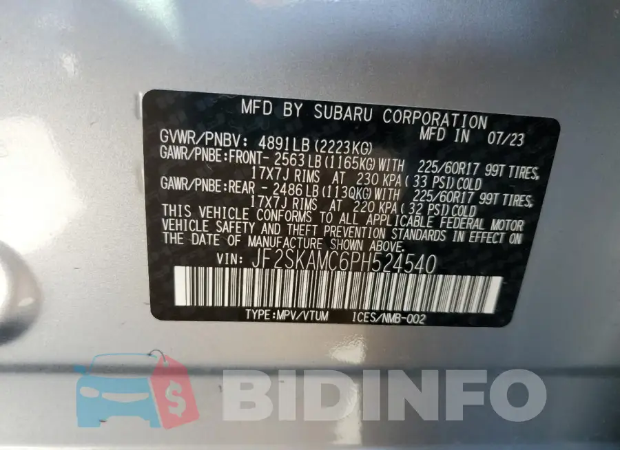 JF2SKAMC6PH524540 Photo# 13