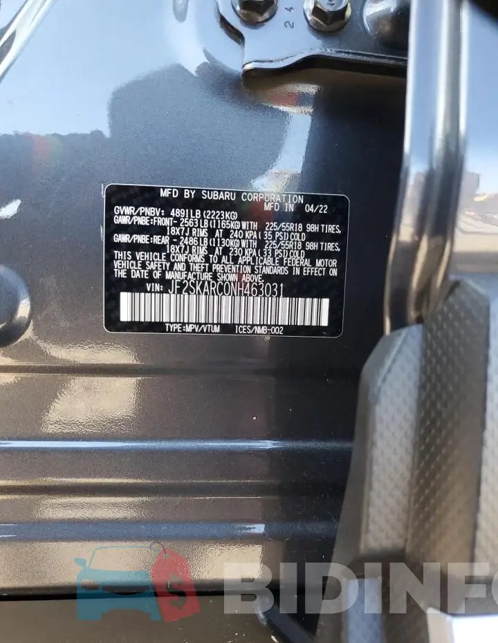 JF2SKARC0NH463031 Photo# 13