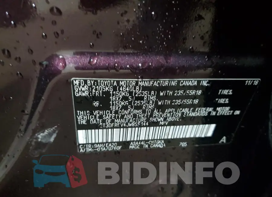 2T3DFREV4JW855144 Photo# 13