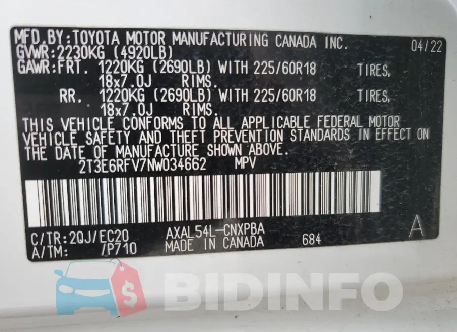 2T3E6RFV7NW034662 Photo# 14