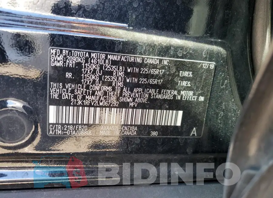 2T3K1RFV2LW067292 Photo# 13