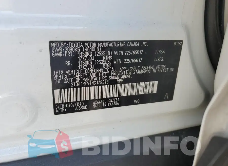 2T3K1RFV4NC178348 Photo# 14