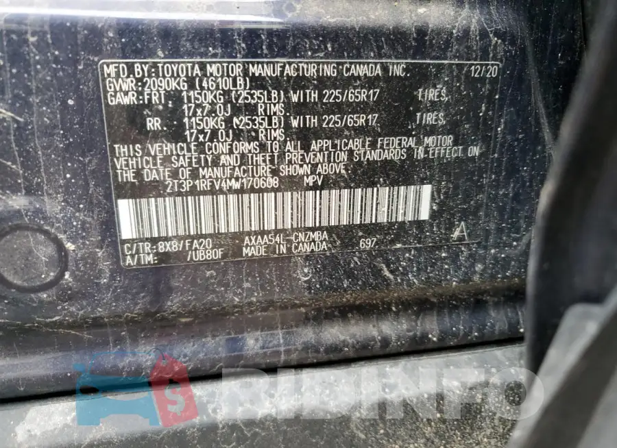 2T3P1RFV4MW170608 Photo# 13