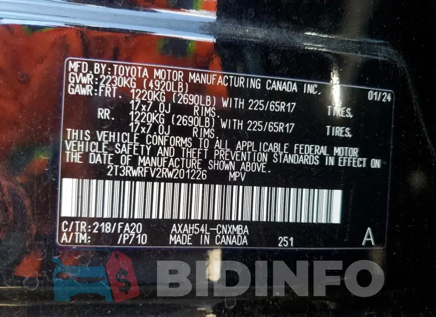 2T3RWRFV2RW201226 Photo# 13