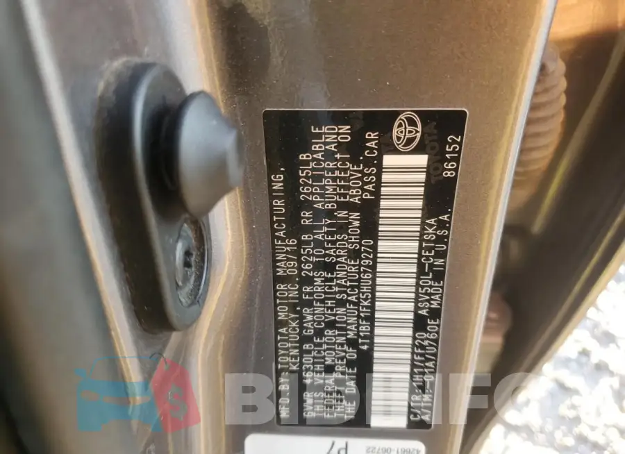 4T1BF1FK5HU679270 Photo# 12