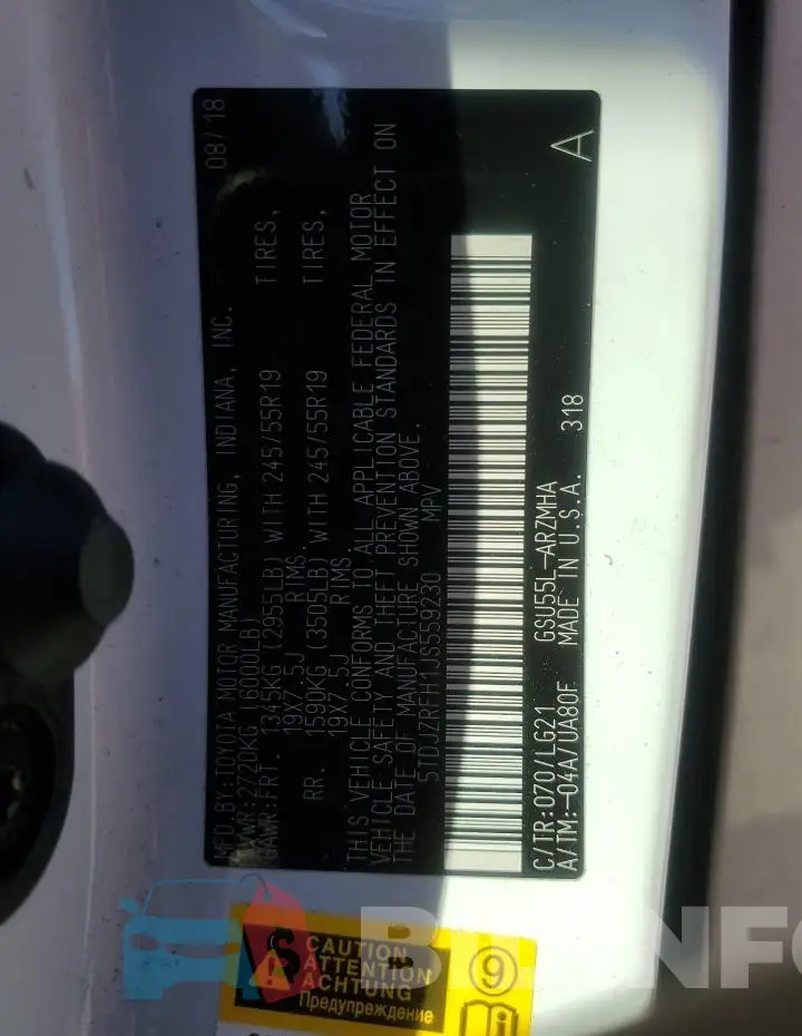 5TDJZRFH1JS559230 Photo# 14