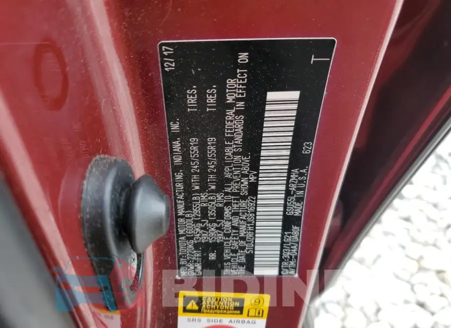 5TDJZRFH1JS816922 Photo# 14