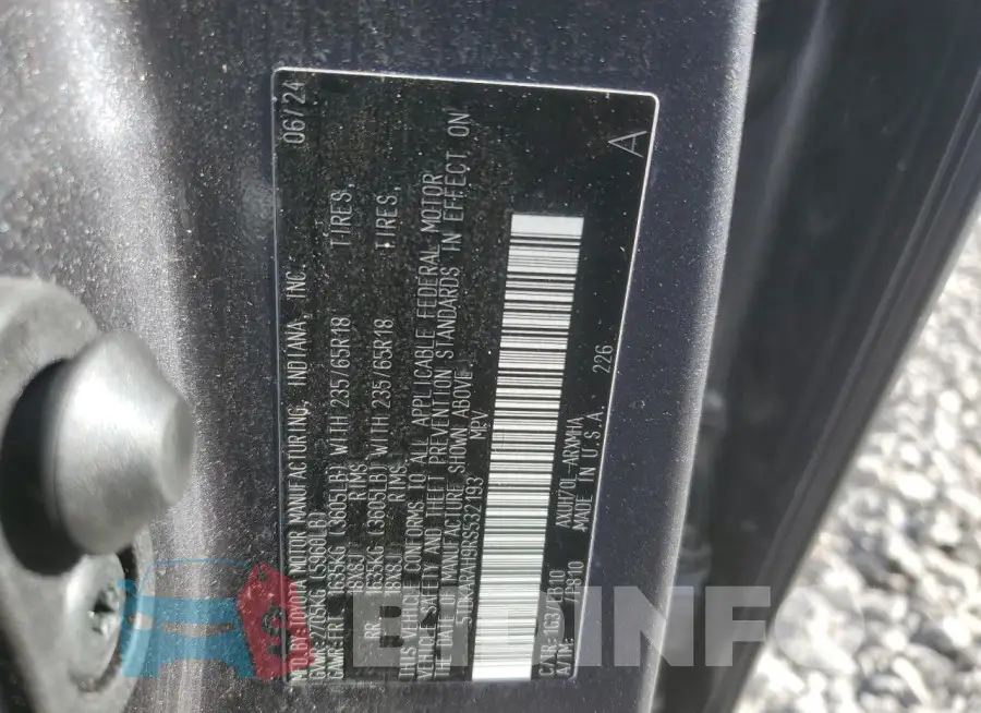 5TDKARAH9RS532193 Photo# 13