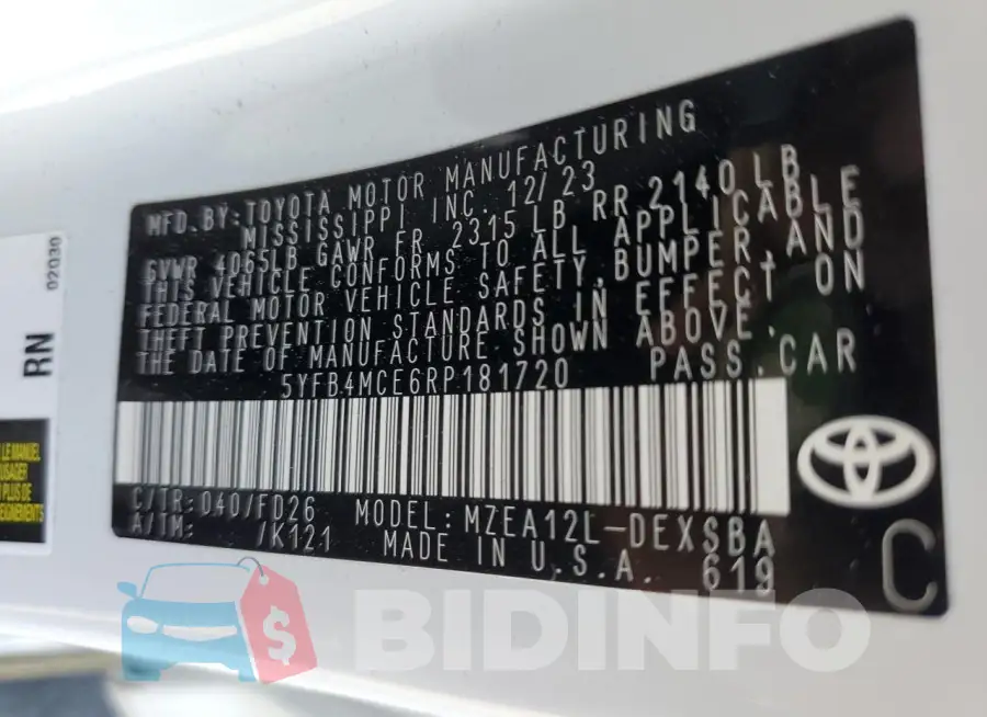 5YFB4MCE6RP181720 Photo# 12