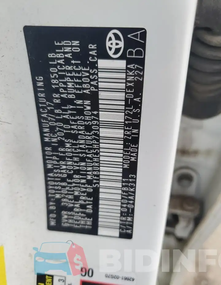 5YFBURHE5HP730974 Photo# 12