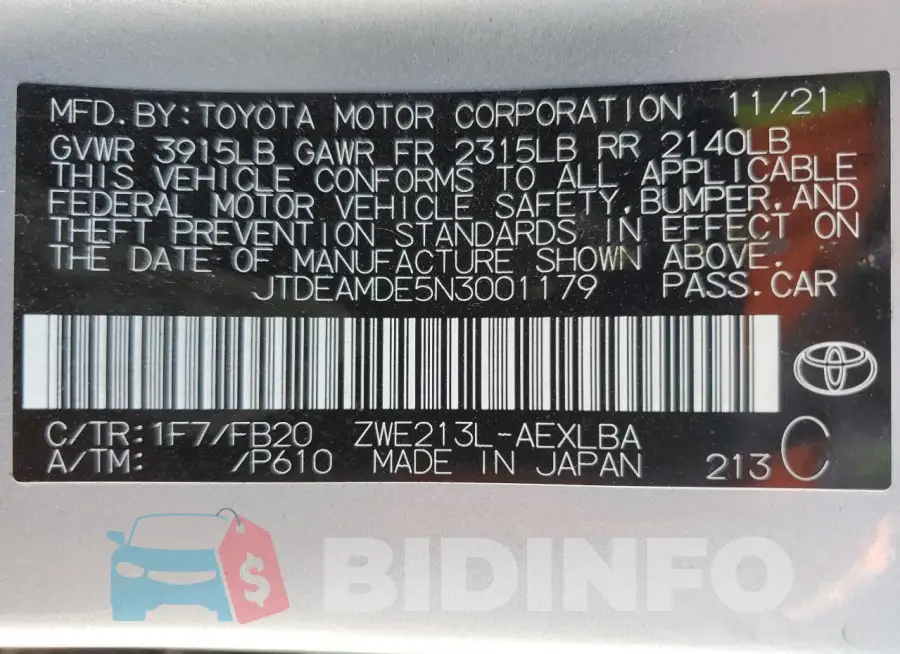 JTDEAMDE5N3001179 Photo# 12