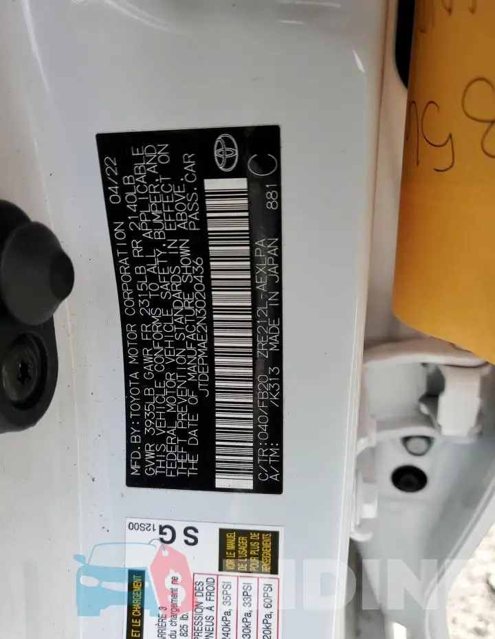 JTDEPMAE2N3020436 Photo# 13