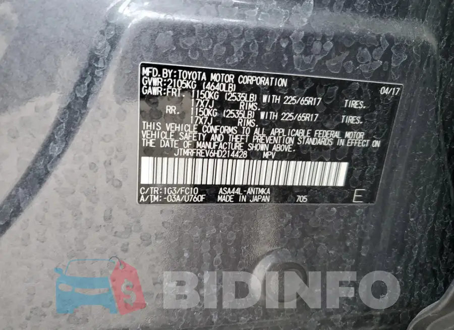 JTMRFREV6HD214428 Photo# 13