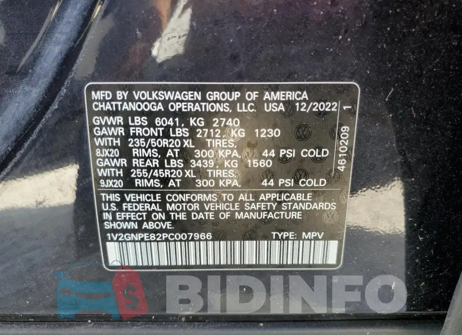 1V2GNPE82PC007966 Photo# 14