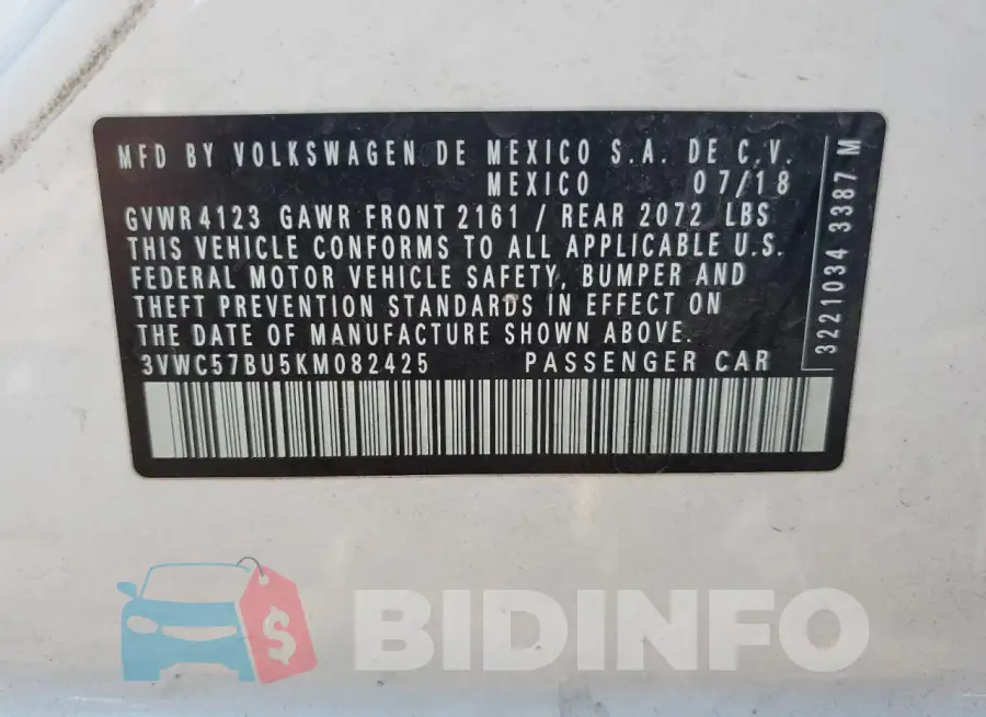 3VWC57BU5KM082425 Photo# 12