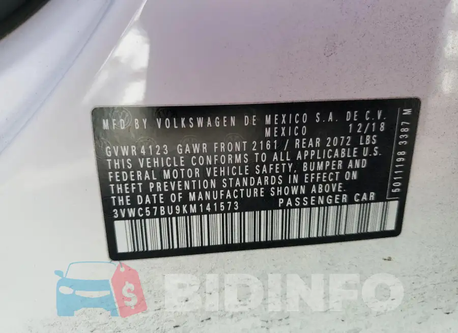 3VWC57BU9KM141573 Photo# 12
