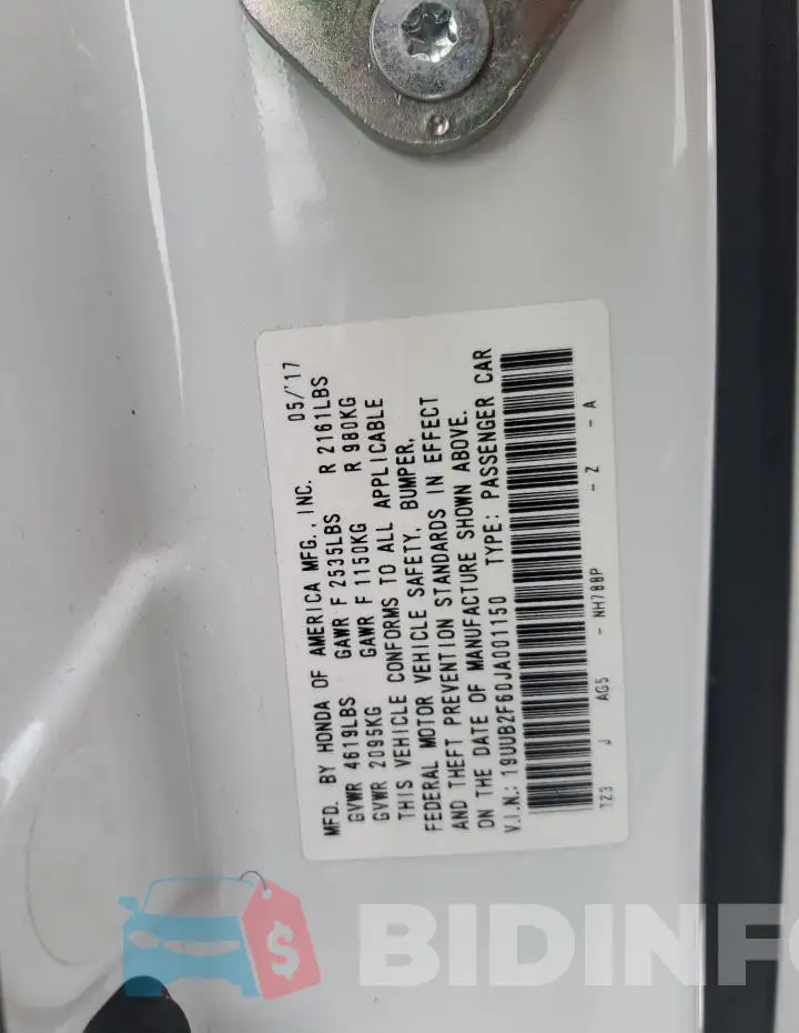 19UUB2F60JA001150 Photo# 12