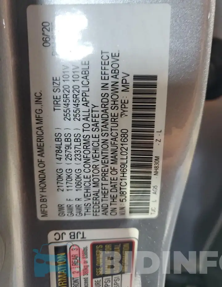 5J8TC1H69LL021680 Photo# 13