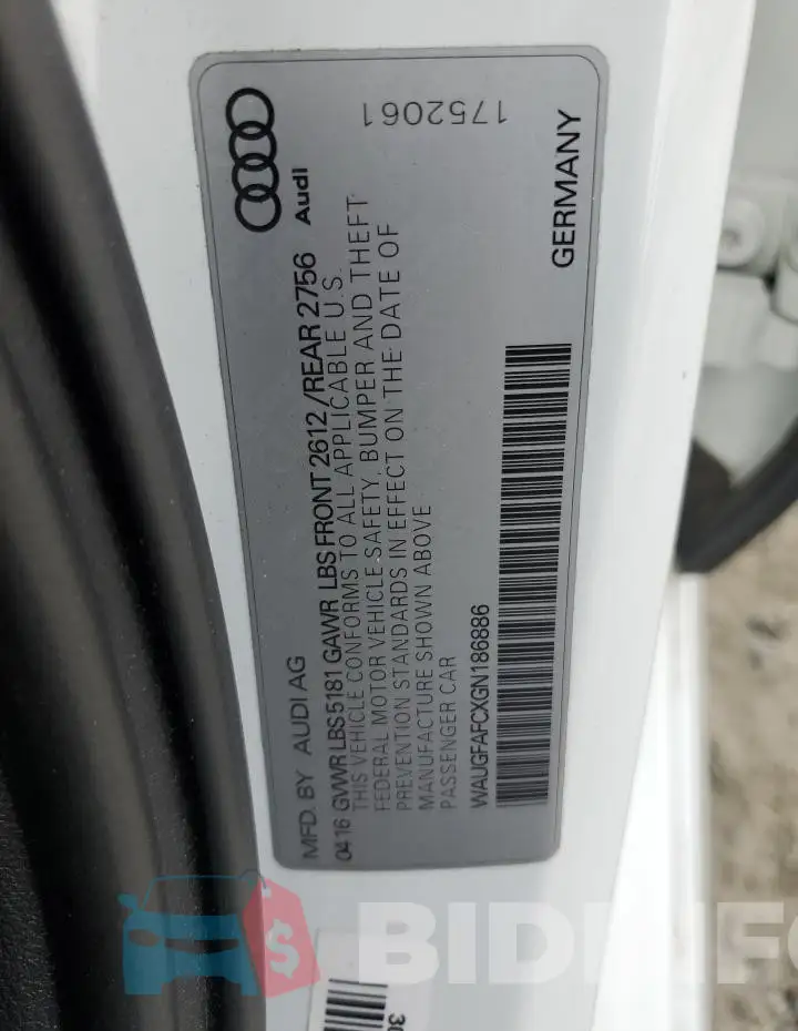 WAUGFAFCXGN186886 Photo# 12