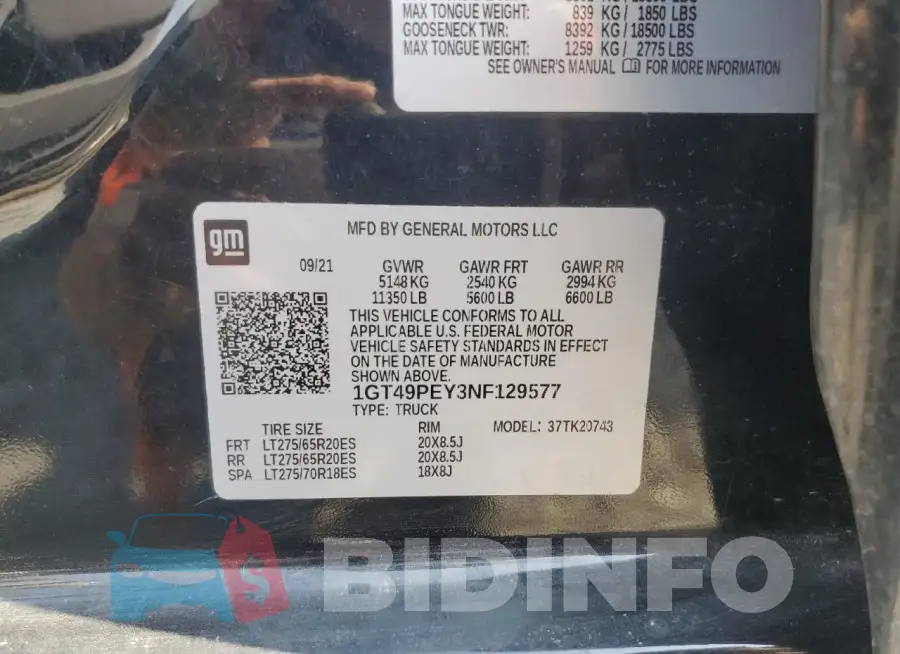1GT49PEY3NF129577 Photo# 13