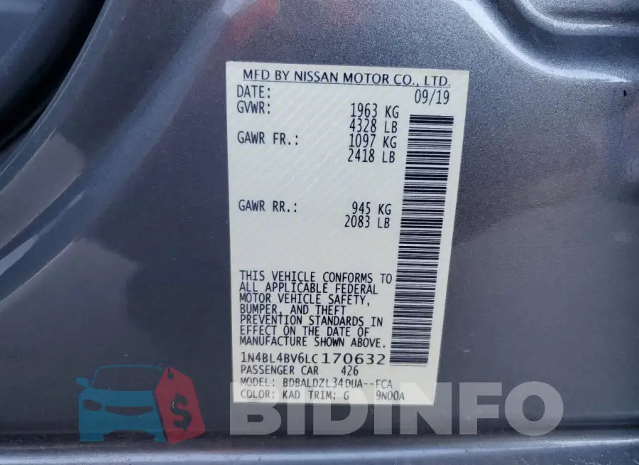 1N4BL4BV6LC170632 Photo# 12