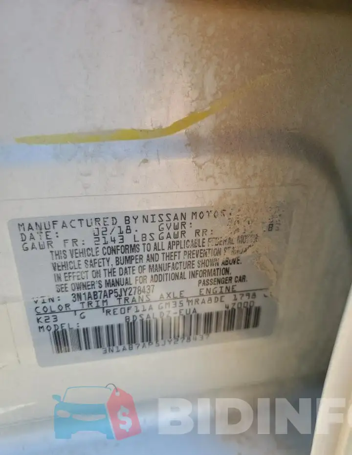 3N1AB7AP5JY278437 Photo# 12