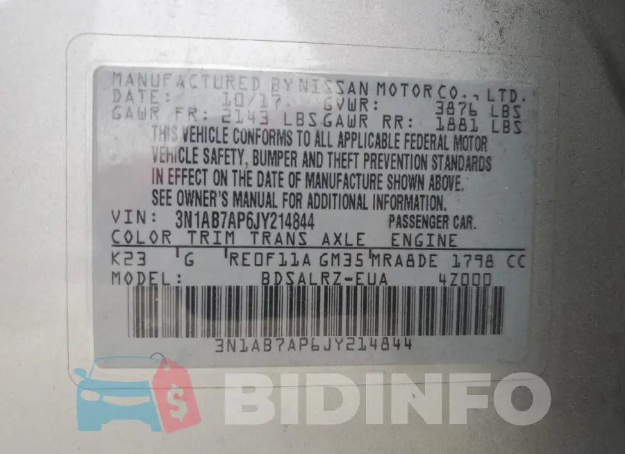 3N1AB7AP6JY214844 Photo# 12
