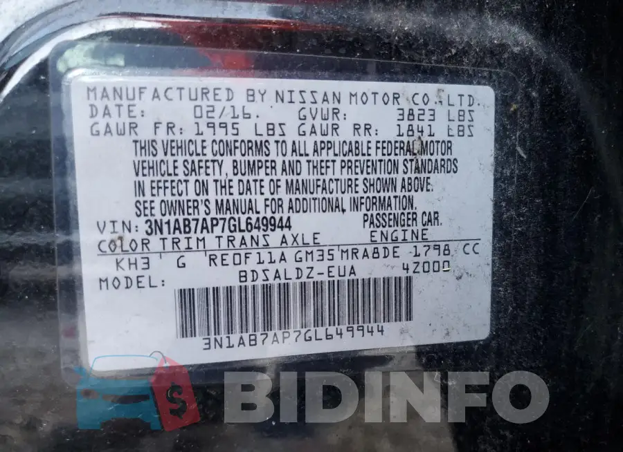 3N1AB7AP7GL649944 Photo# 12