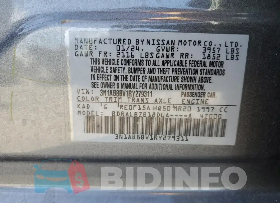 3N1AB8BV1RY279311 Photo# 12