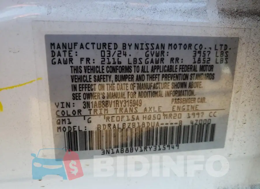 3N1AB8BV1RY315949 Photo# 12