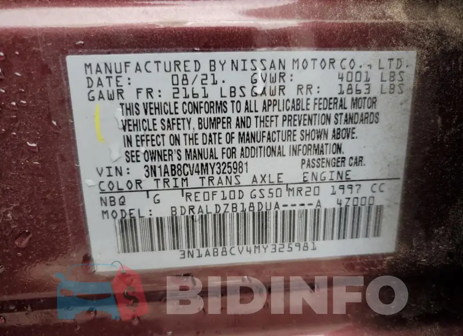 3N1AB8CV4MY325981 Photo# 12