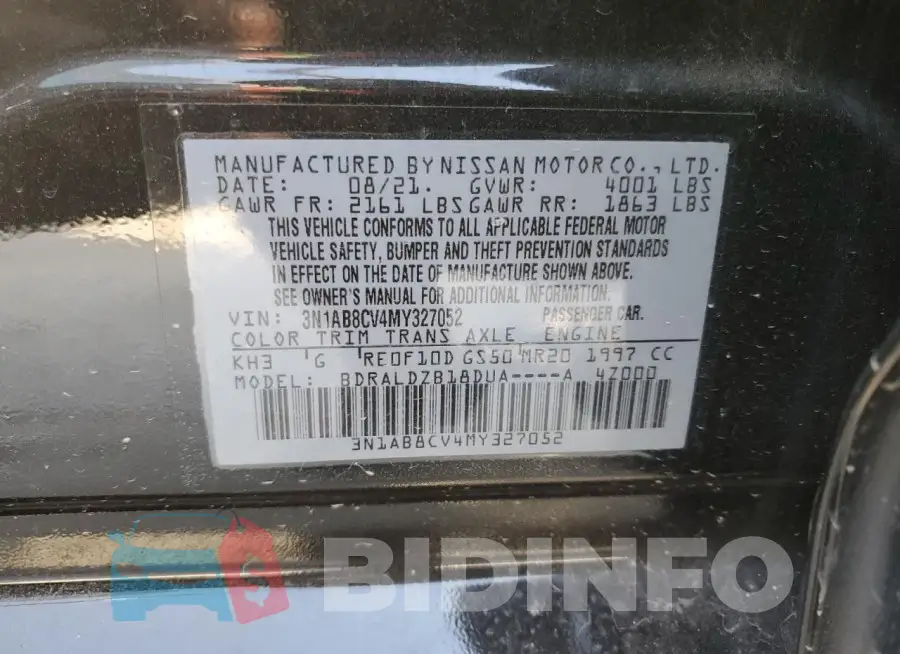 3N1AB8CV4MY327052 Photo# 12