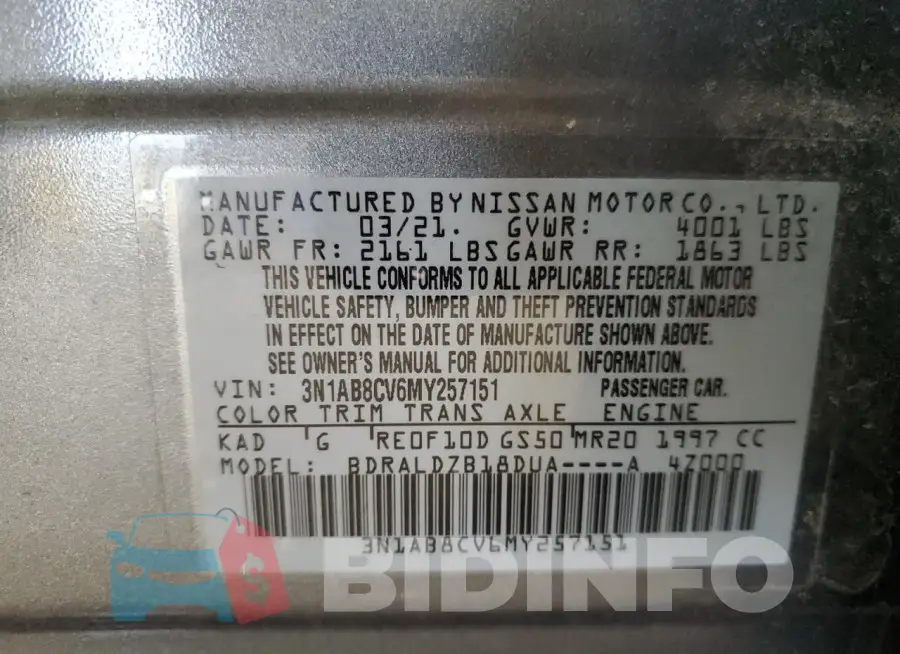 3N1AB8CV6MY257151 Photo# 12