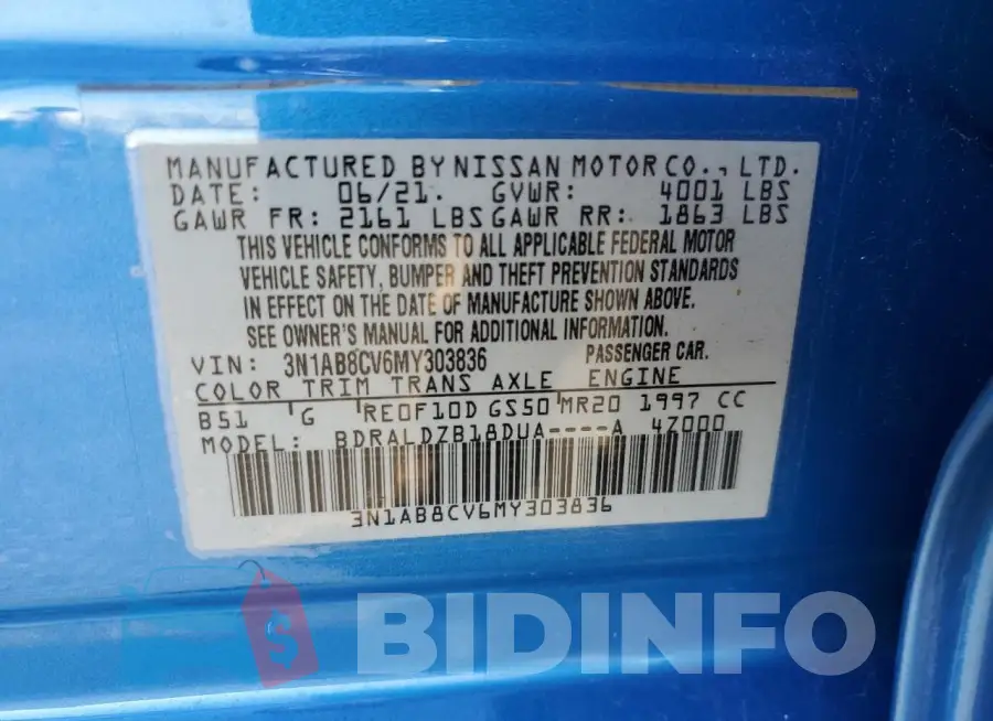 3N1AB8CV6MY303836 Photo# 12