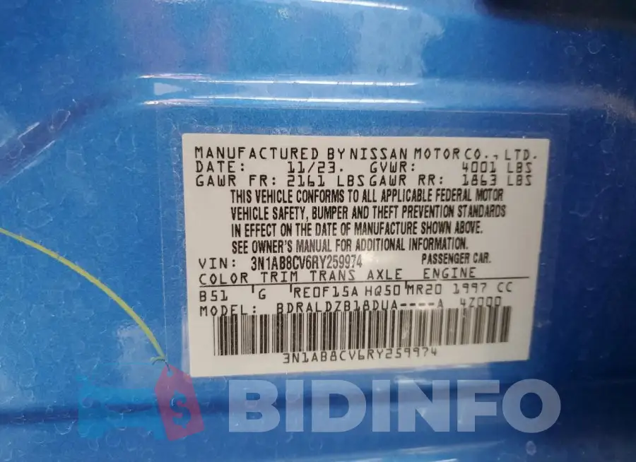 3N1AB8CV6RY259974 Photo# 12
