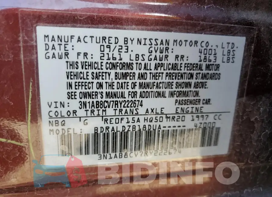 3N1AB8CV7RY222674 Photo# 12
