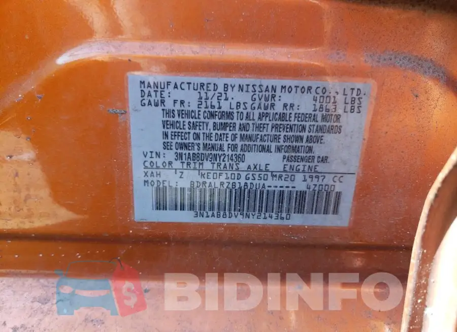 3N1AB8DV9NY214360 Photo# 12