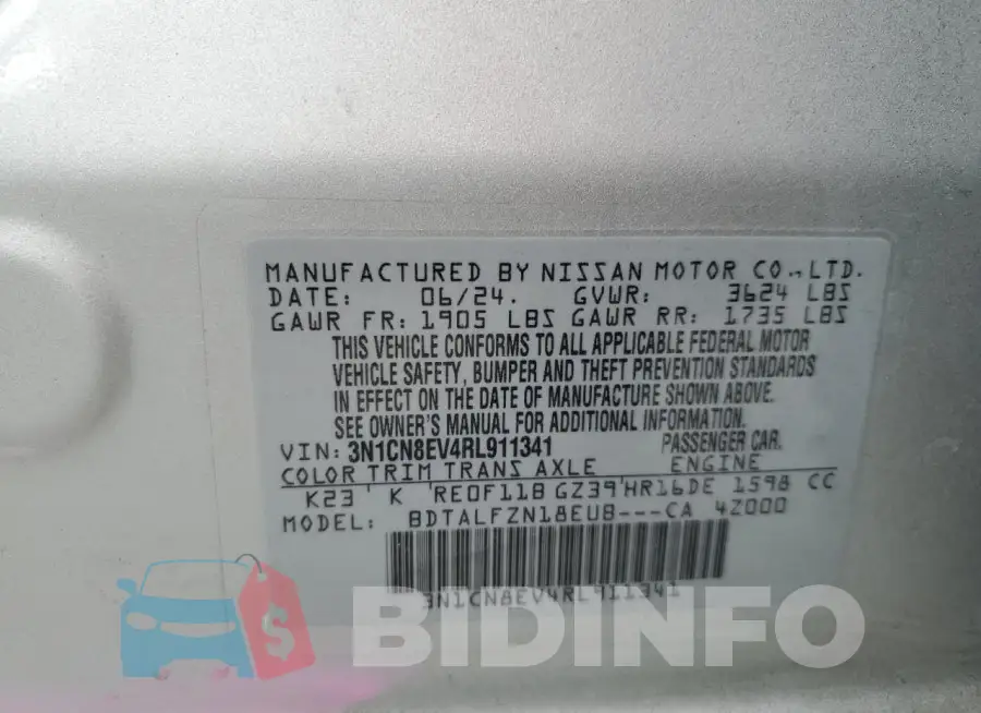 3N1CN8EV4RL911341 Photo# 12