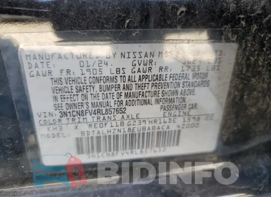 3N1CN8FV4RL857652 Photo# 12