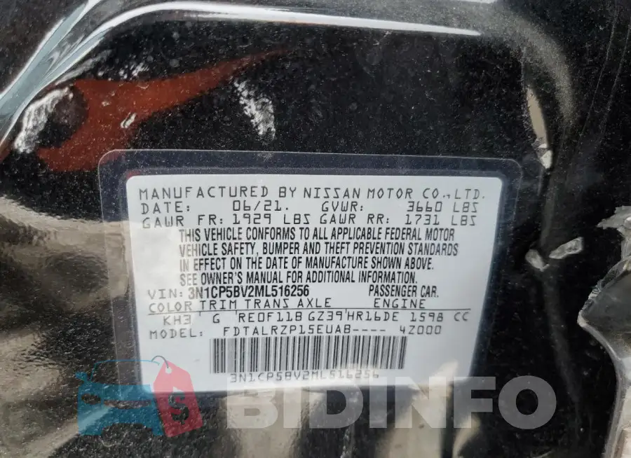 3N1CP5BV2ML516256 Photo# 13
