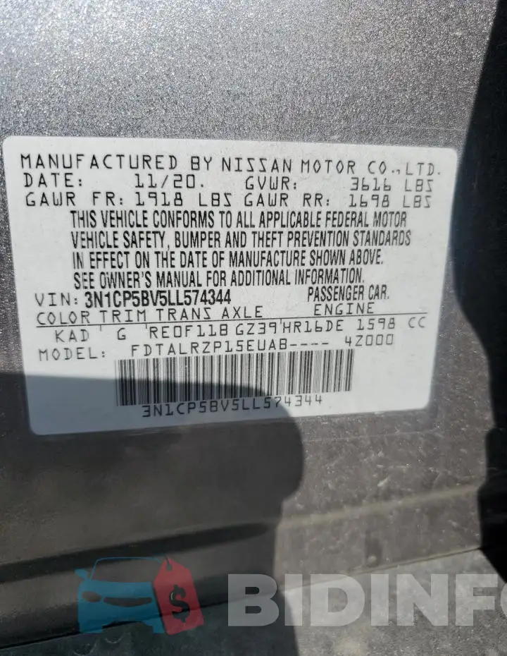 3N1CP5BV5LL574344 Photo# 12