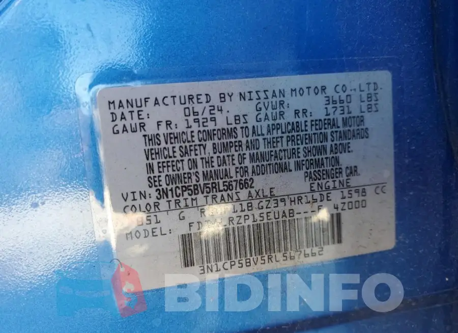 3N1CP5BV5RL567662 Photo# 14