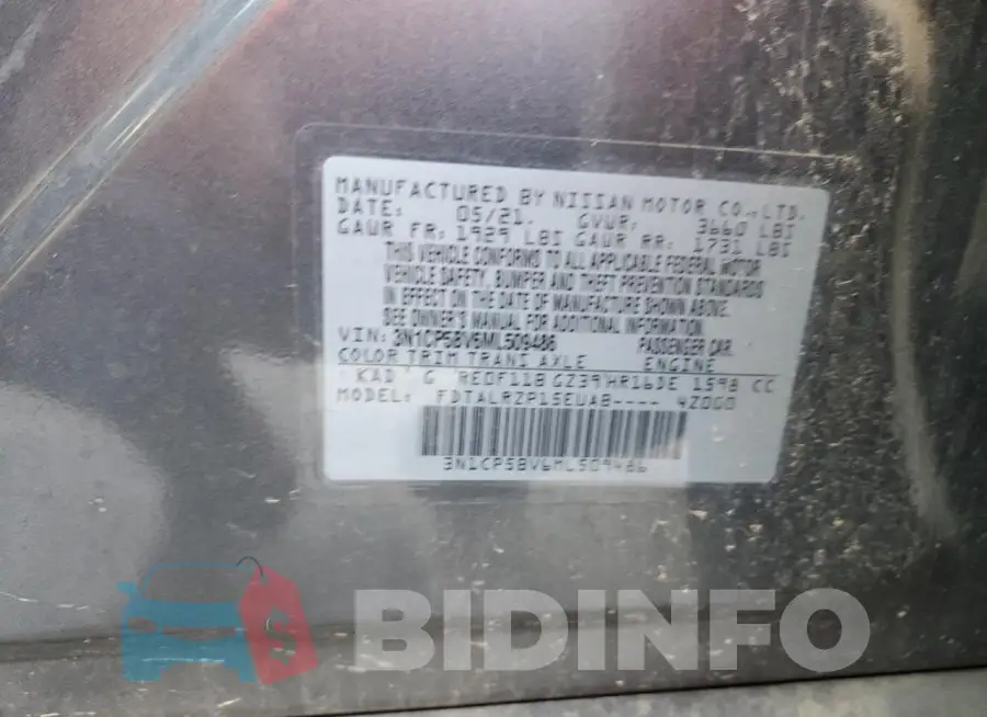 3N1CP5BV6ML509486 Photo# 13